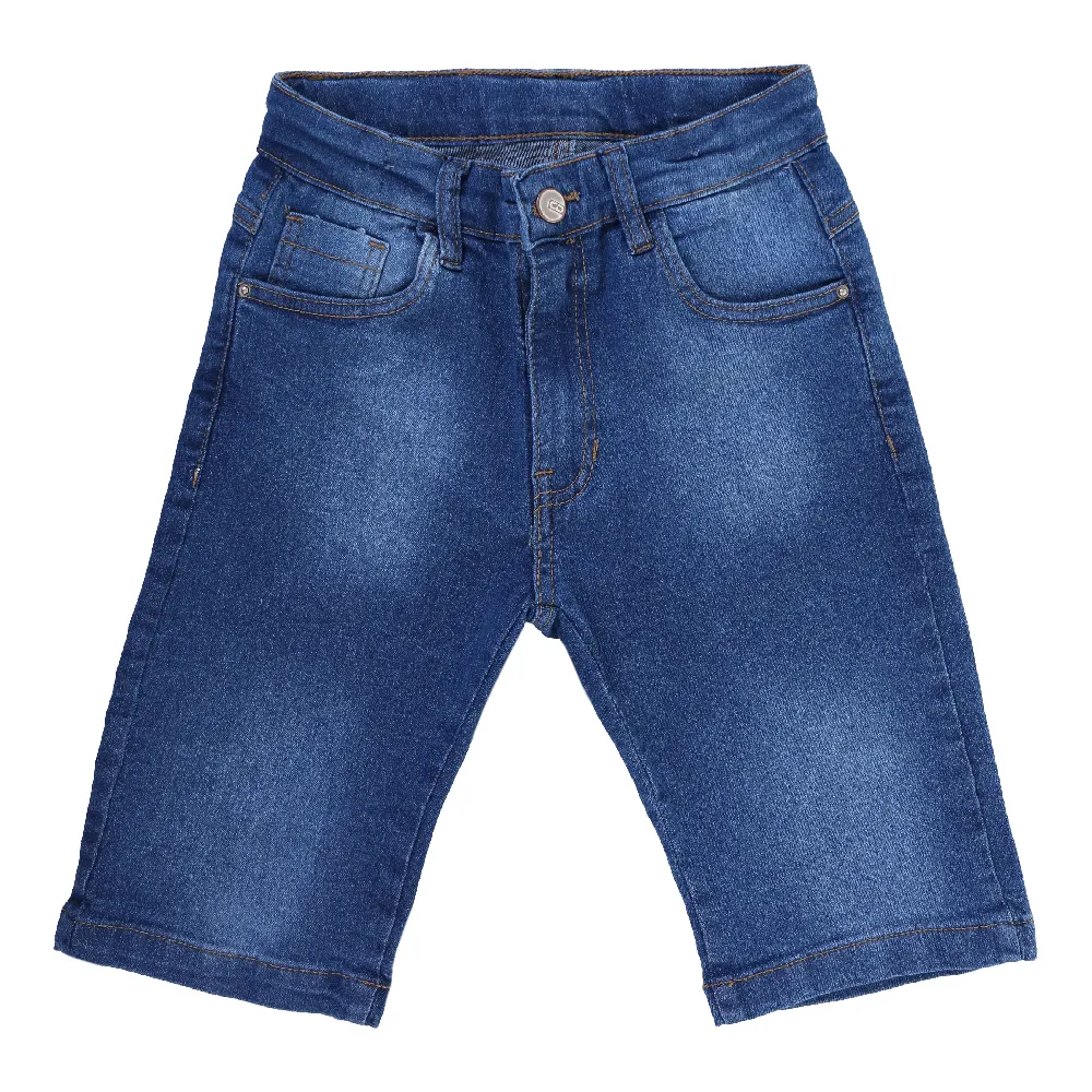 Bermuda Jeans Juvenil Clube Do Doce Used Com Bigode